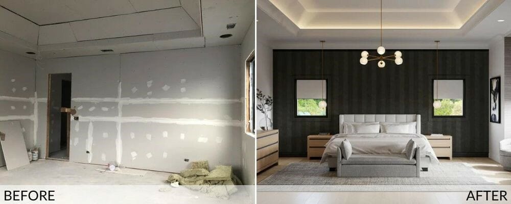 Before and after contemporary bedroom decor changes