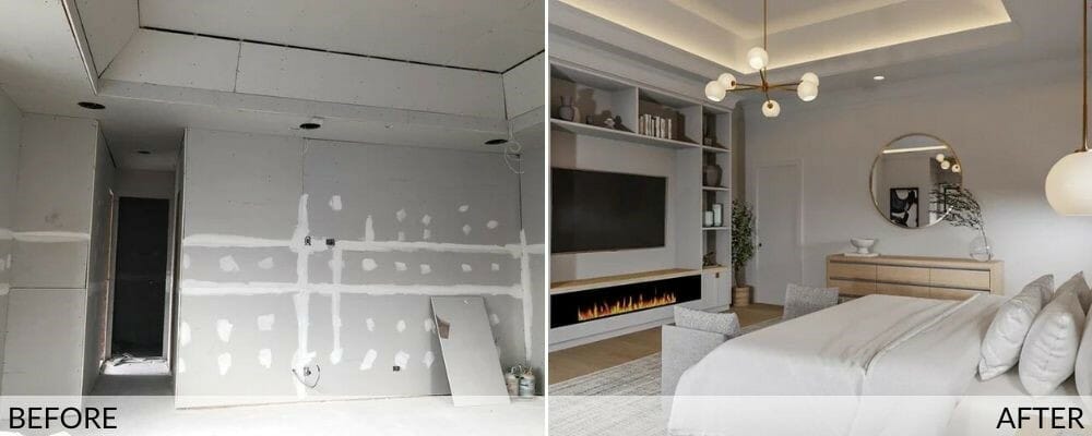 Before and after contemporary bedroom design