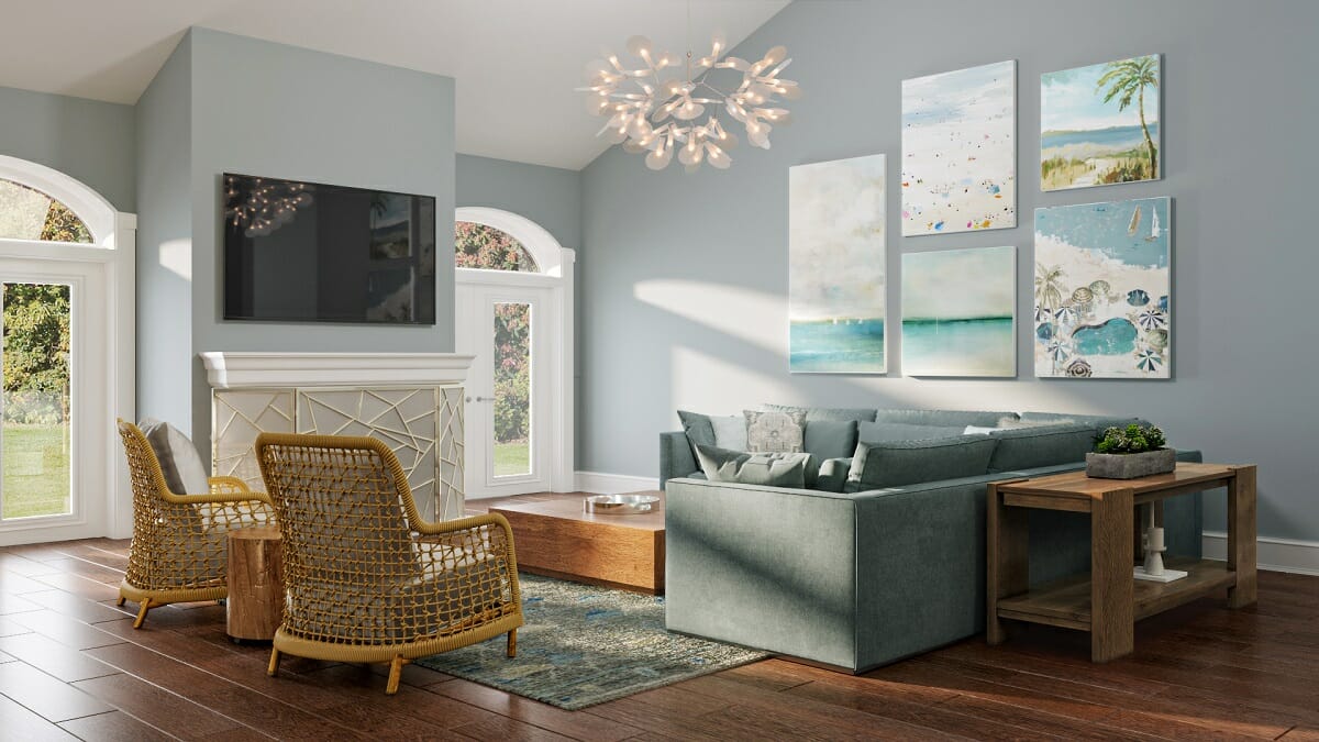 Coastal living room by online interior designer - Theresa Gillan