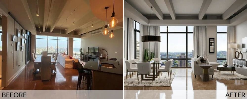 Condo interior design makeover - Before and After