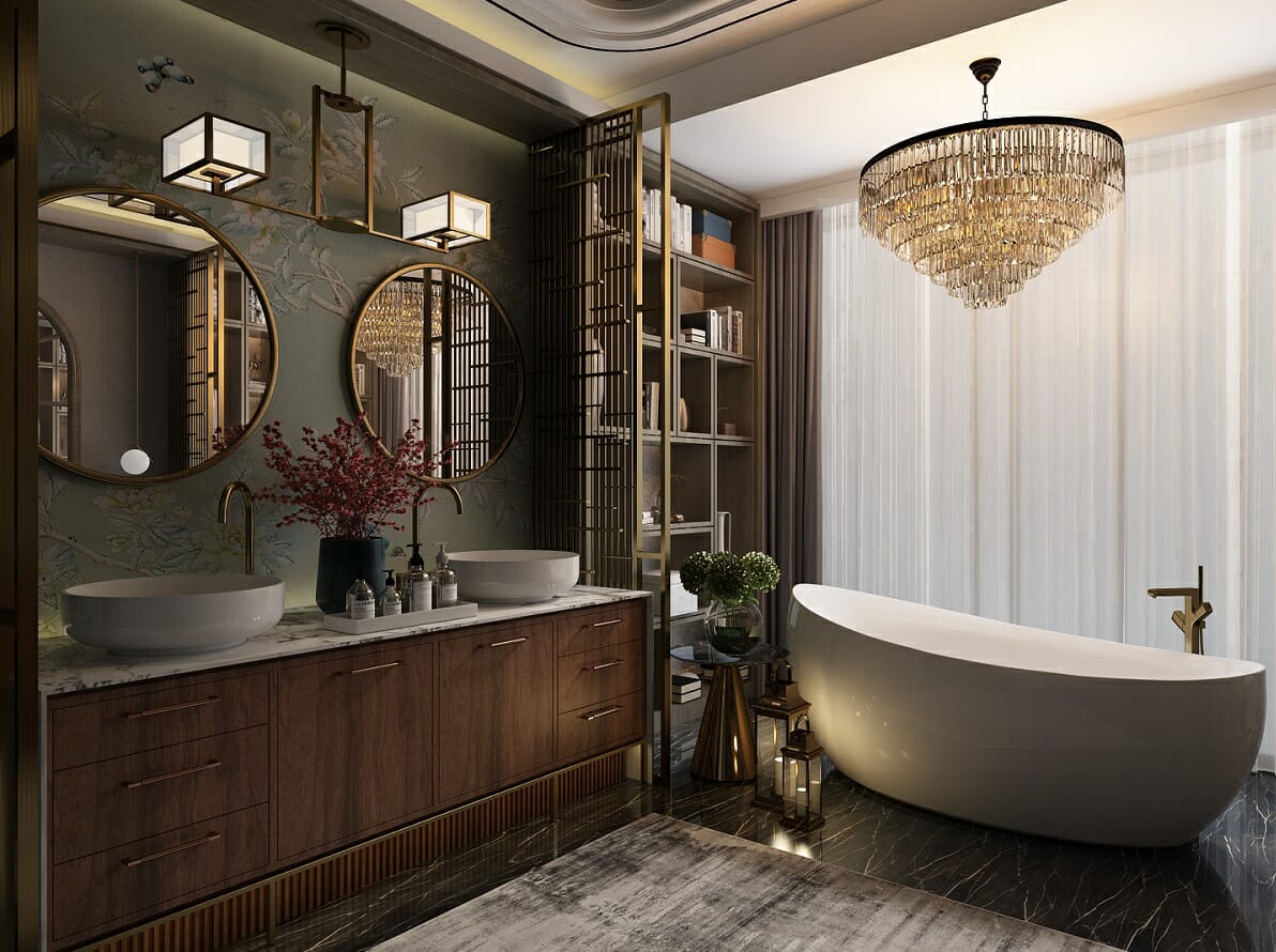 Glam bathroom interior design style - Atif N