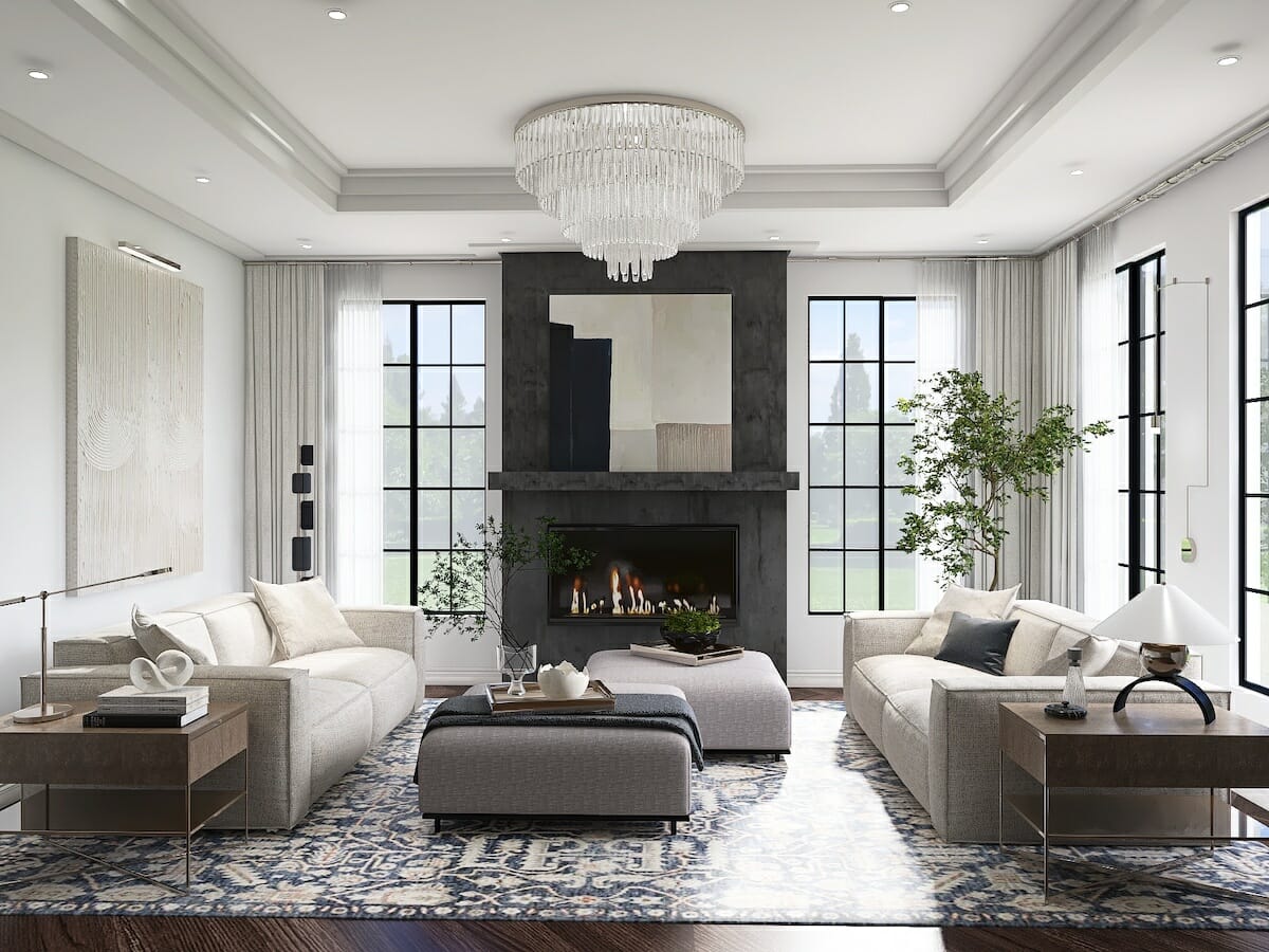 Living room by top Decorilla interior designers in Augusta, GA, Kimberly K