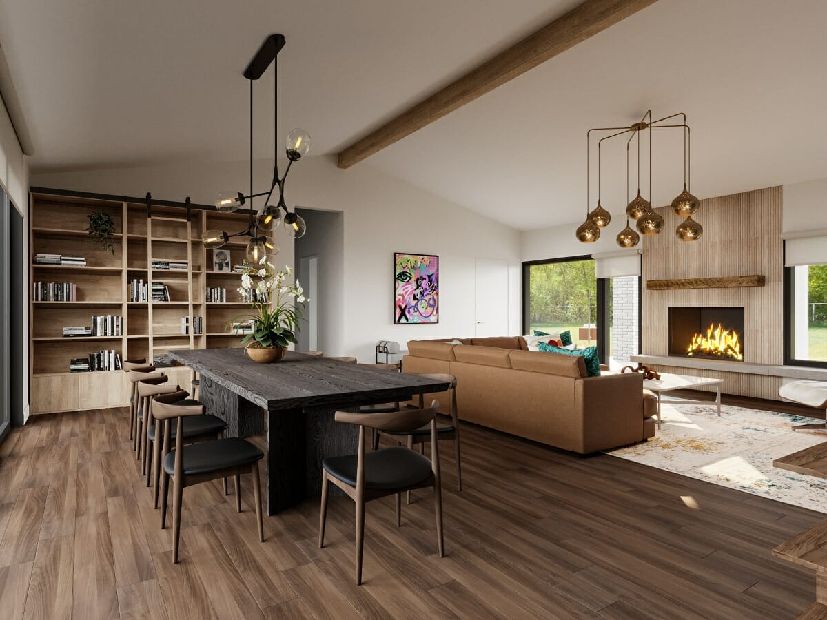 Open concept living by virtual interior designer Theresa Gillan