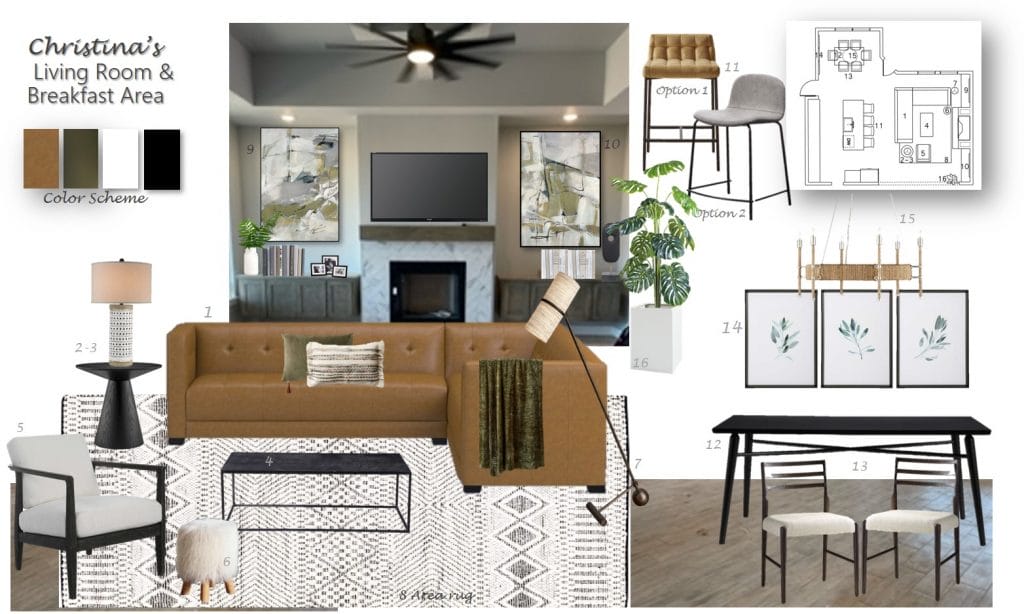Preliminary proposal by Decorilla designer Wanda P.