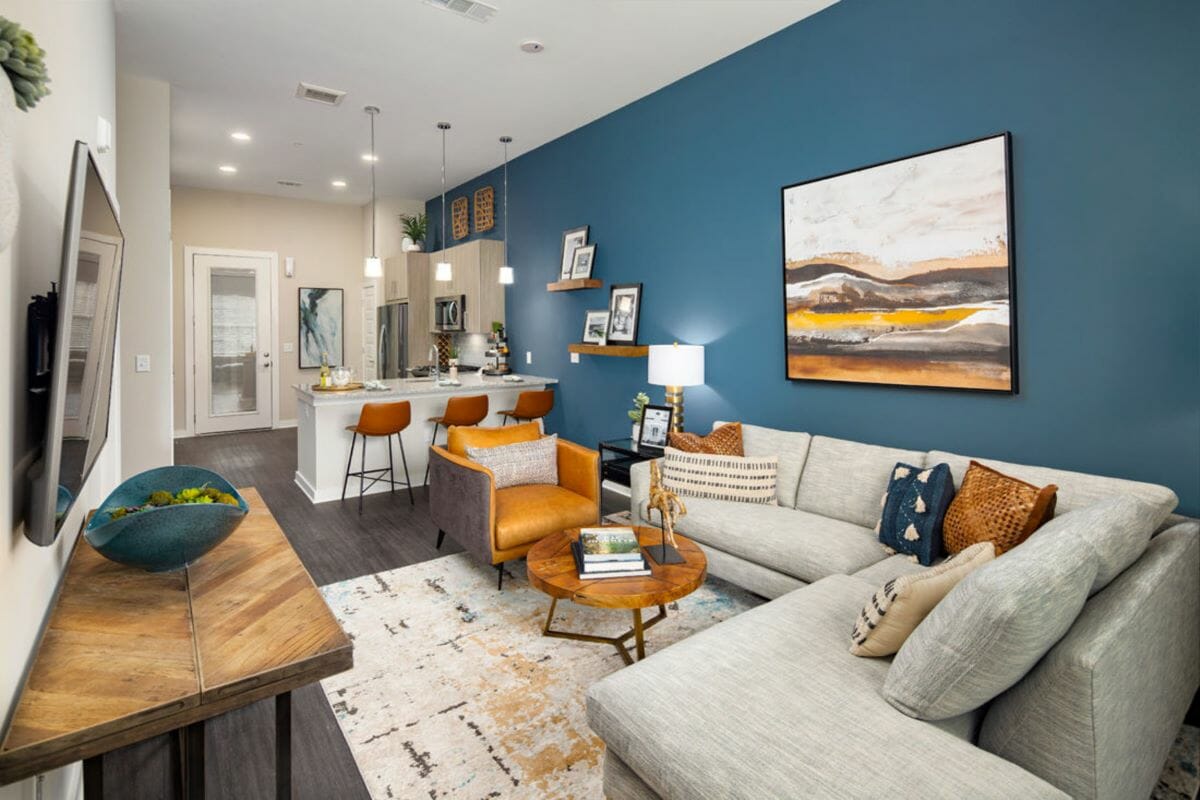 Small open concept living area by Jaslyn Brown, top Decorilla interior designer in Augusta GA