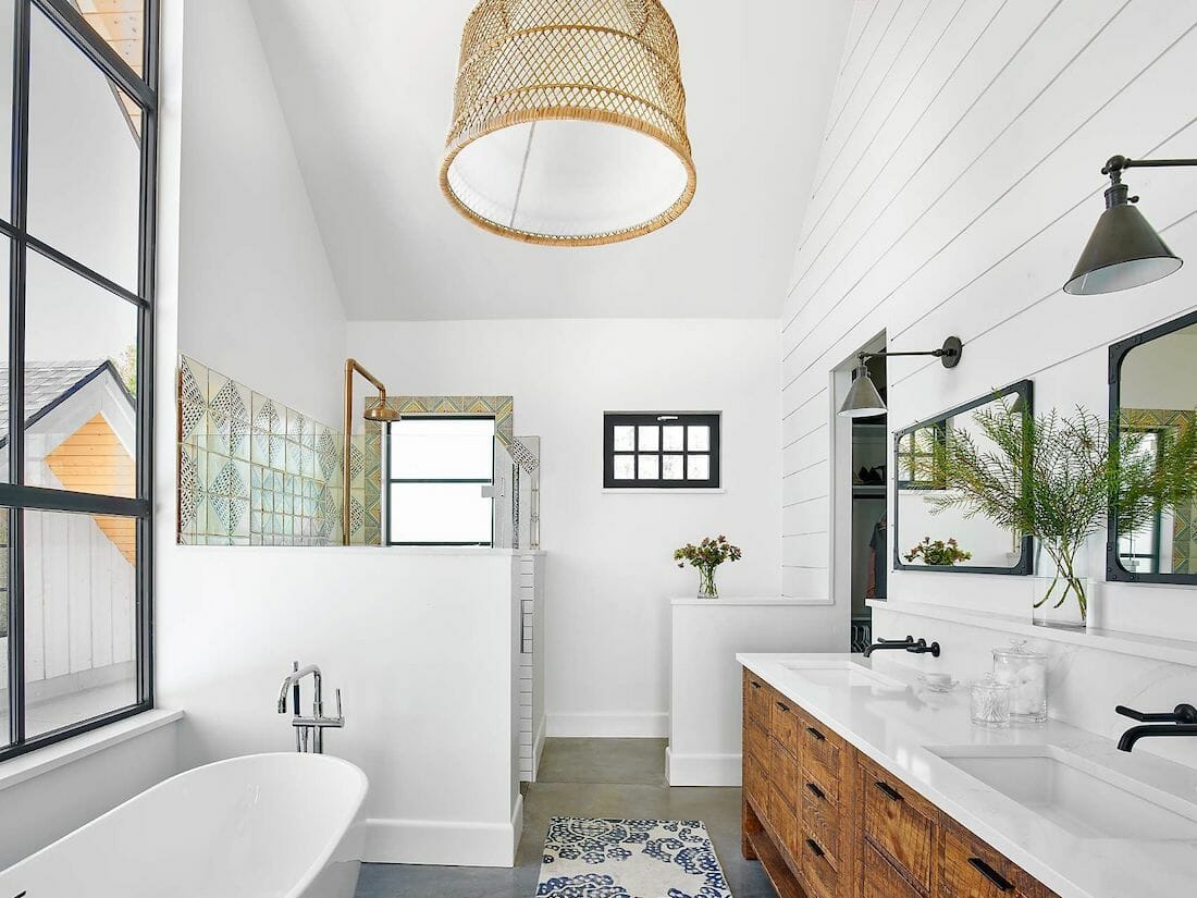 bright and airy Modern country bathroom