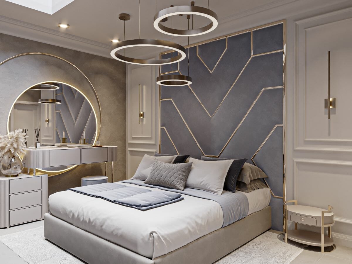 2023 color of the year palette in a bedroom by Decorilla designer Fereshteh H.