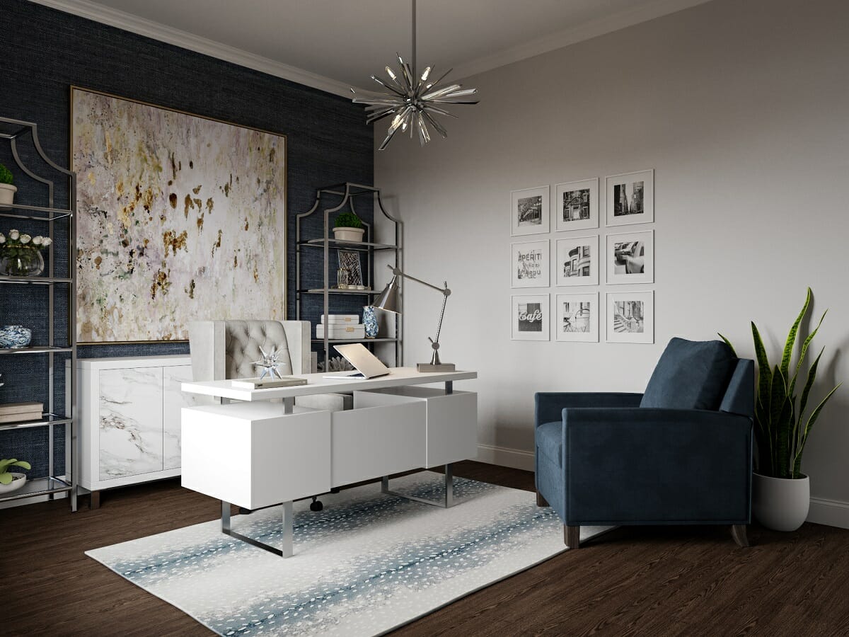 Beautiful blue home office ideas by Farzaneh K