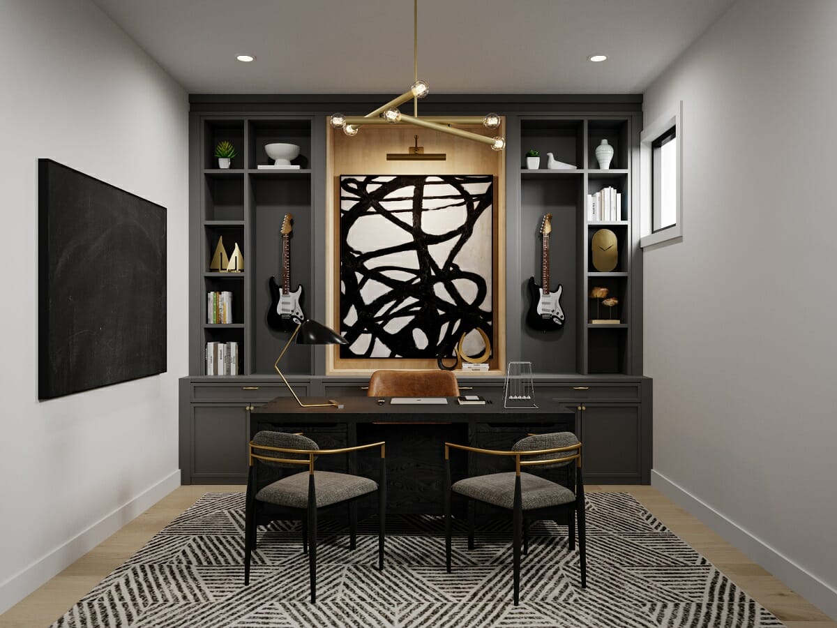 Beautiful masculine glam home office ideas by Maya M