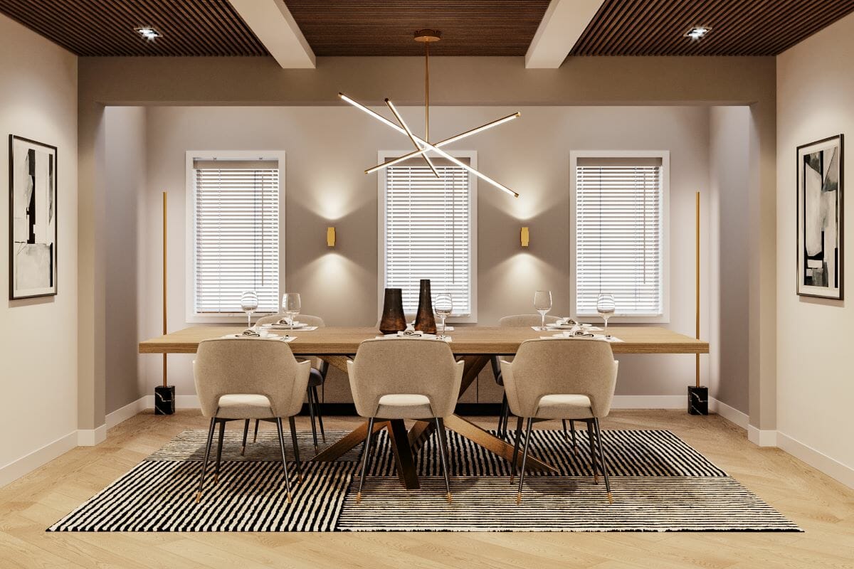 Color of the year 2023 highlighting a dining room by Decorilla designer Mladen C