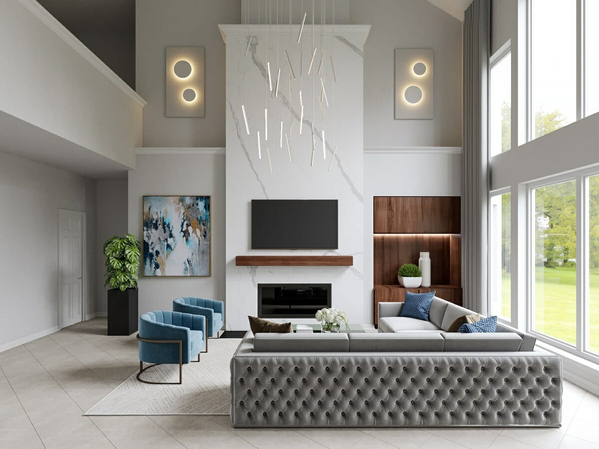 Formal living room by online interior designer Wanda Pfeiffer