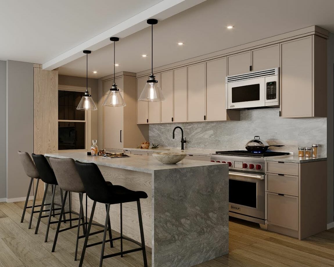 Ivory brown in a kitchen by Decorilla designer Ally L