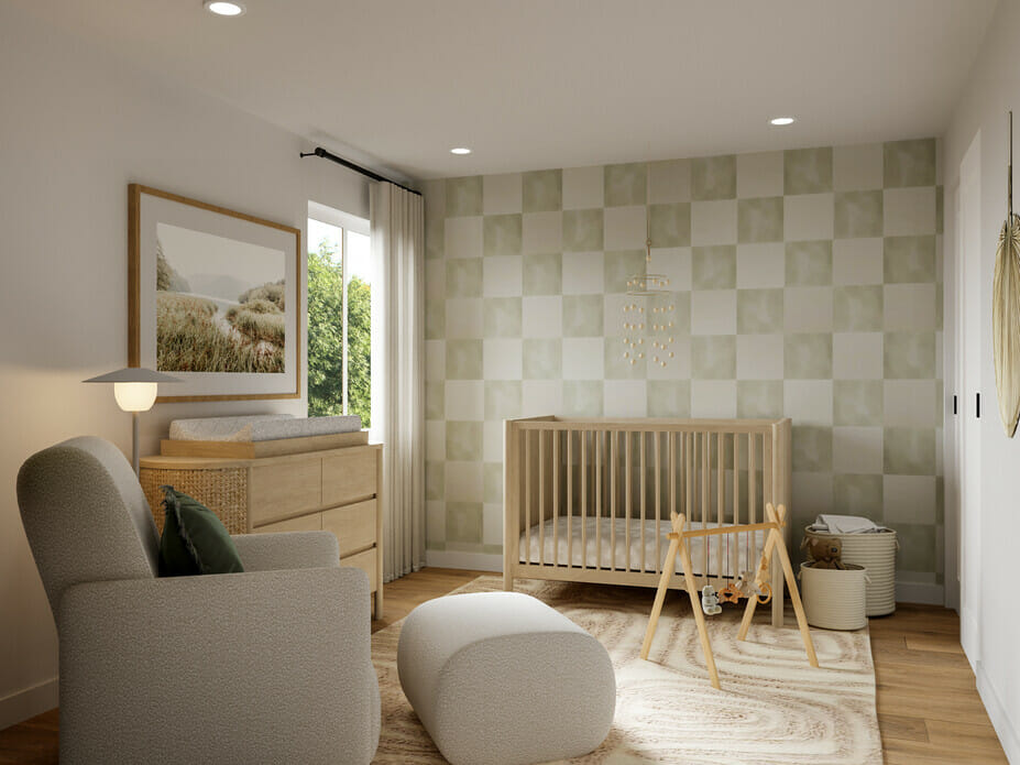 Japandi nursery by with a soft color scheme - Ryley B