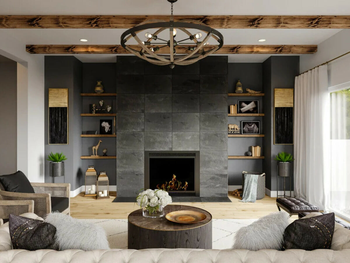 Modern rustic decor, living room by Decorilla