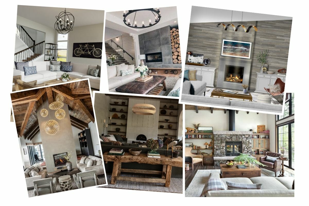 Modern rustic living room inspiration board