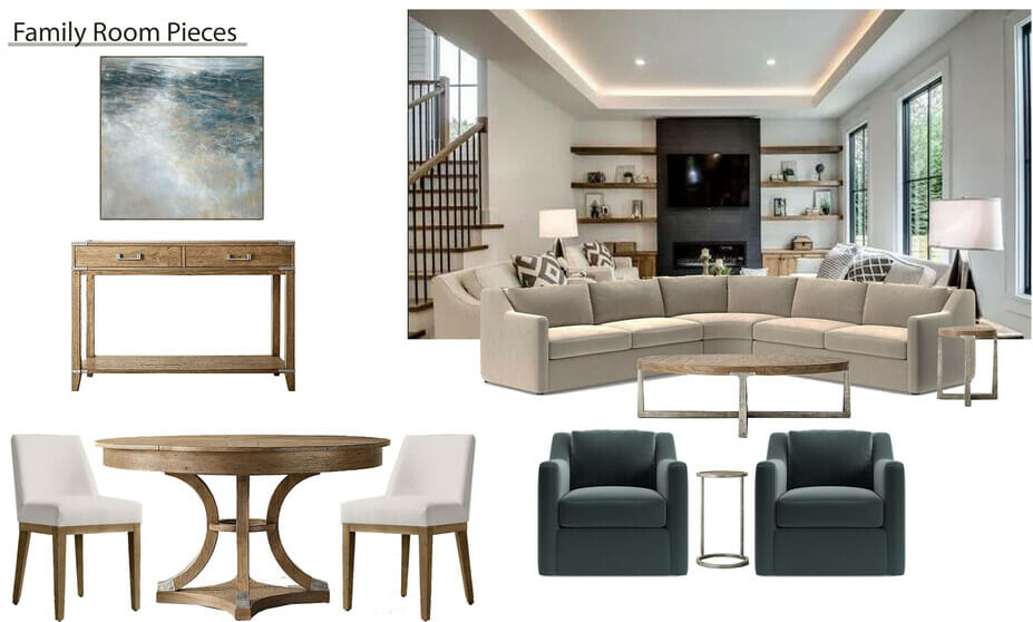 Moodboard with modern farmhouse living room ideas - Tiara M
