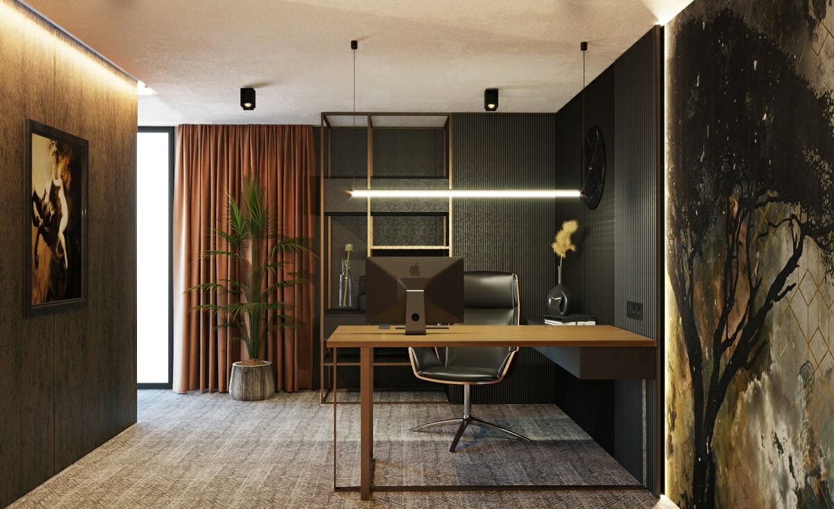 Moody noir inspiration design de bureau à domicile par Kristina B