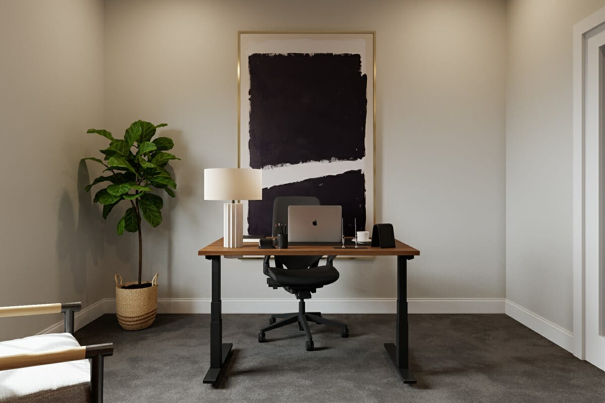 Moody modern home office inspo by Drew F