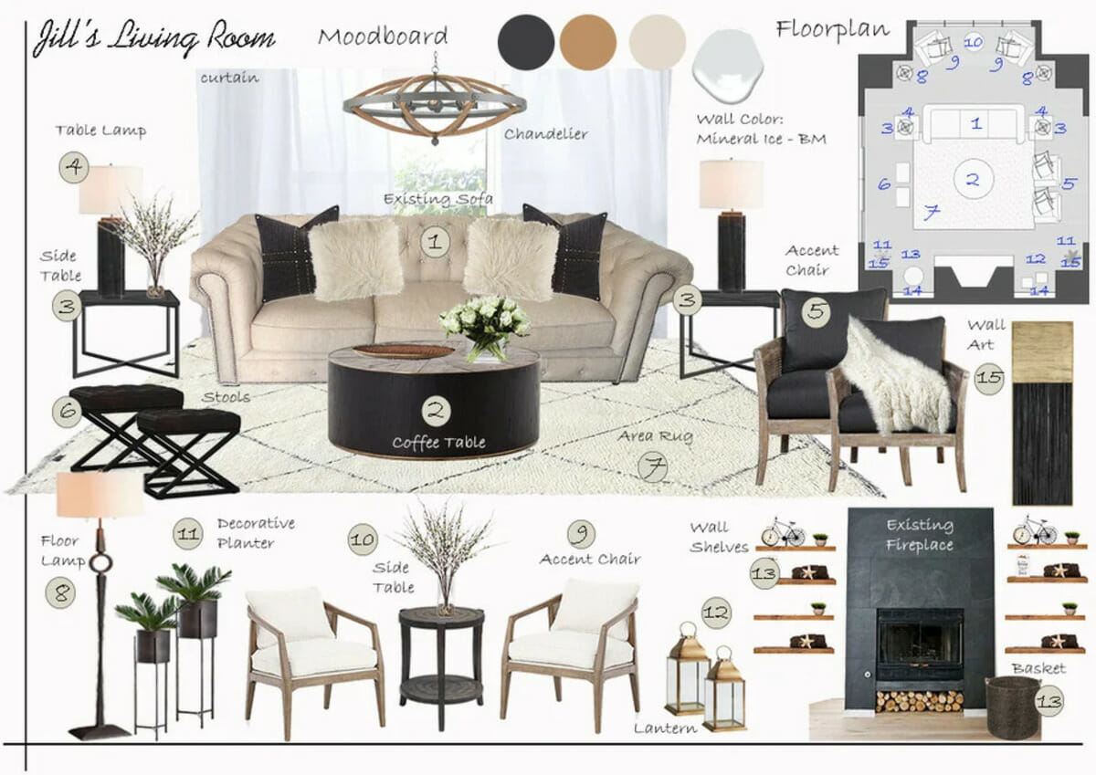 Online interior design moodboard by Decorilla