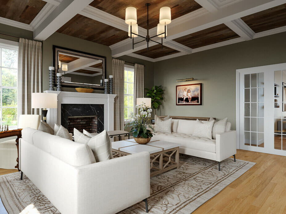 Traditional style home decor in a living room by Casey H