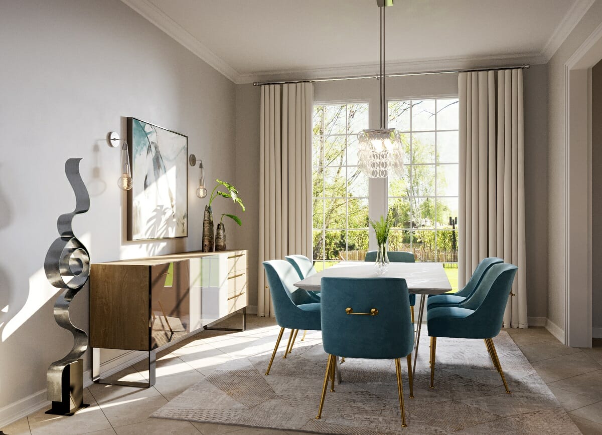 Virtual dining room interior design by Wanda Pfeiffer