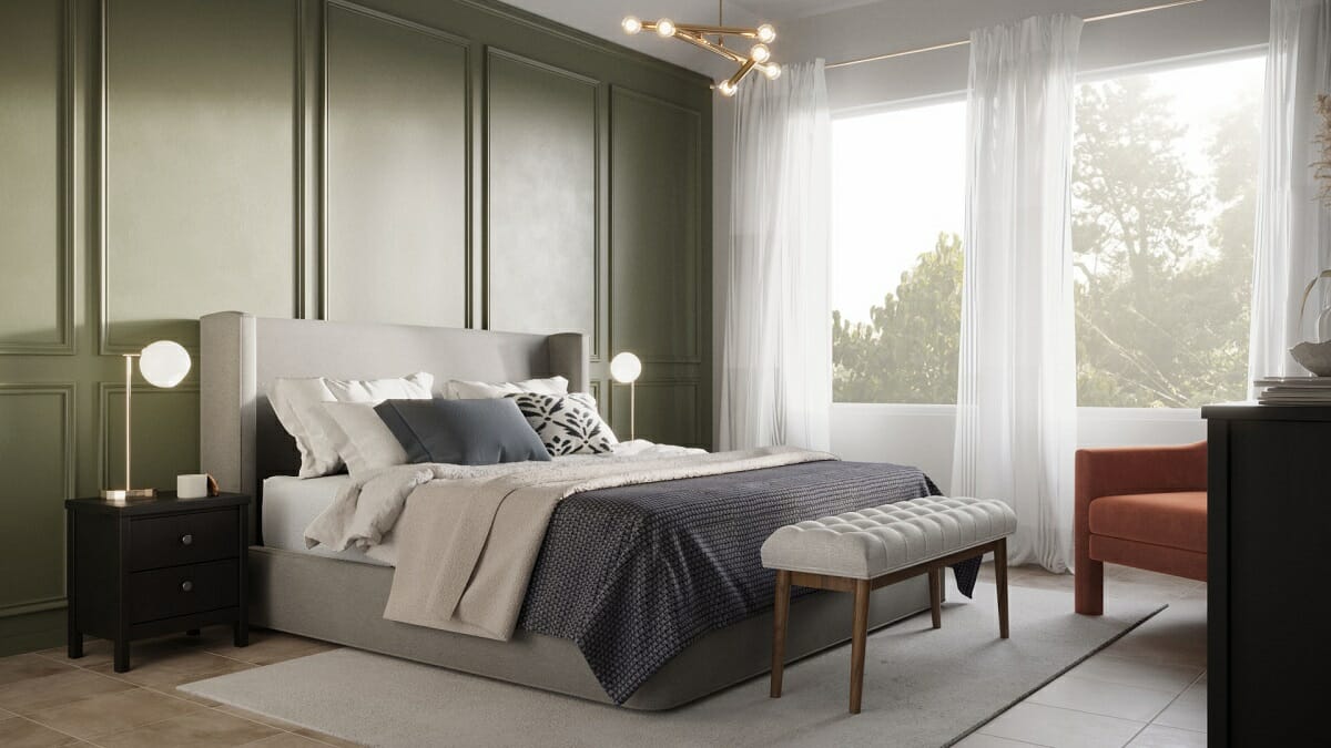 Bedroom interior design rendering by Anna Y