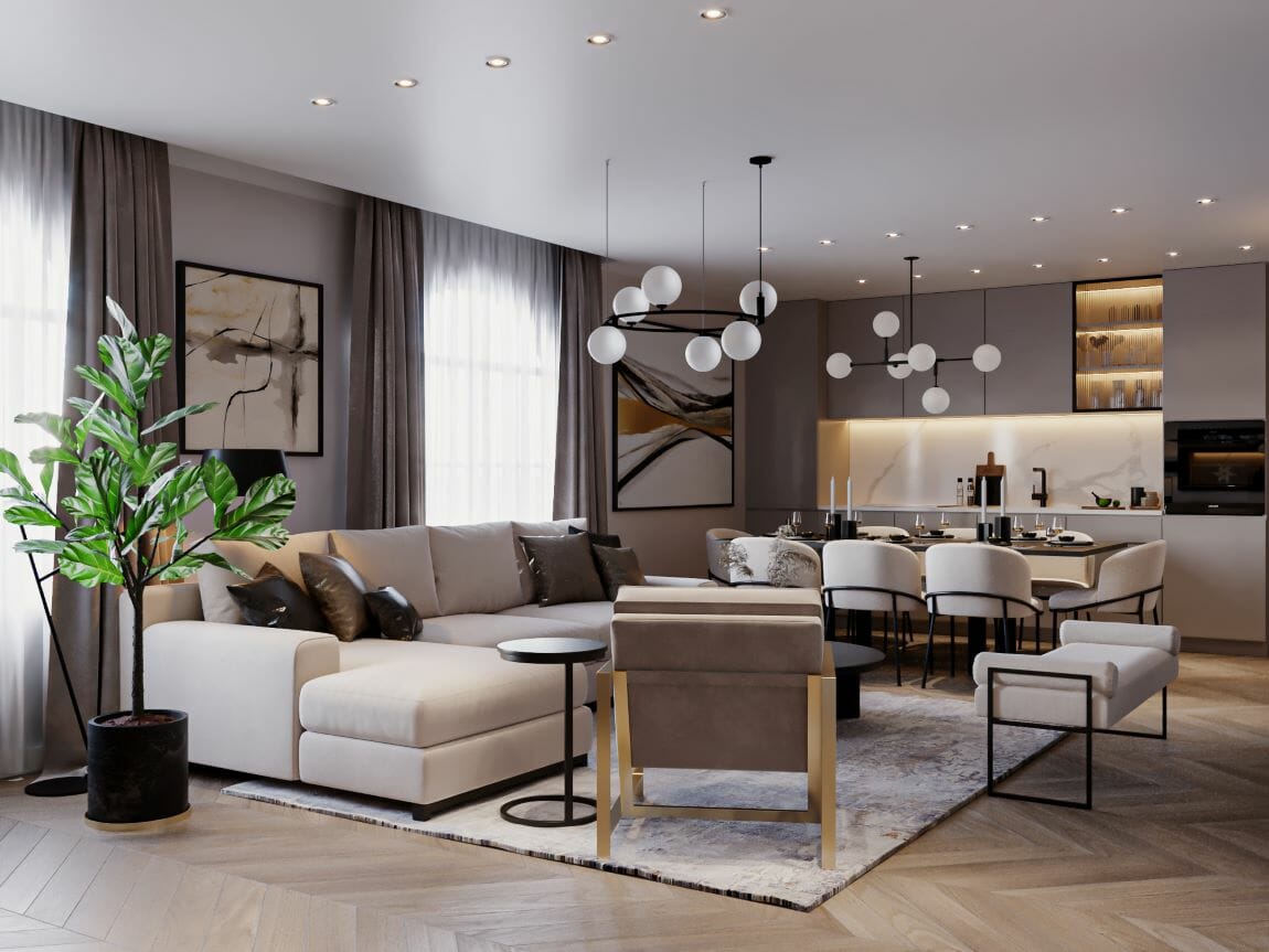 Contemporary family room by Decorilla