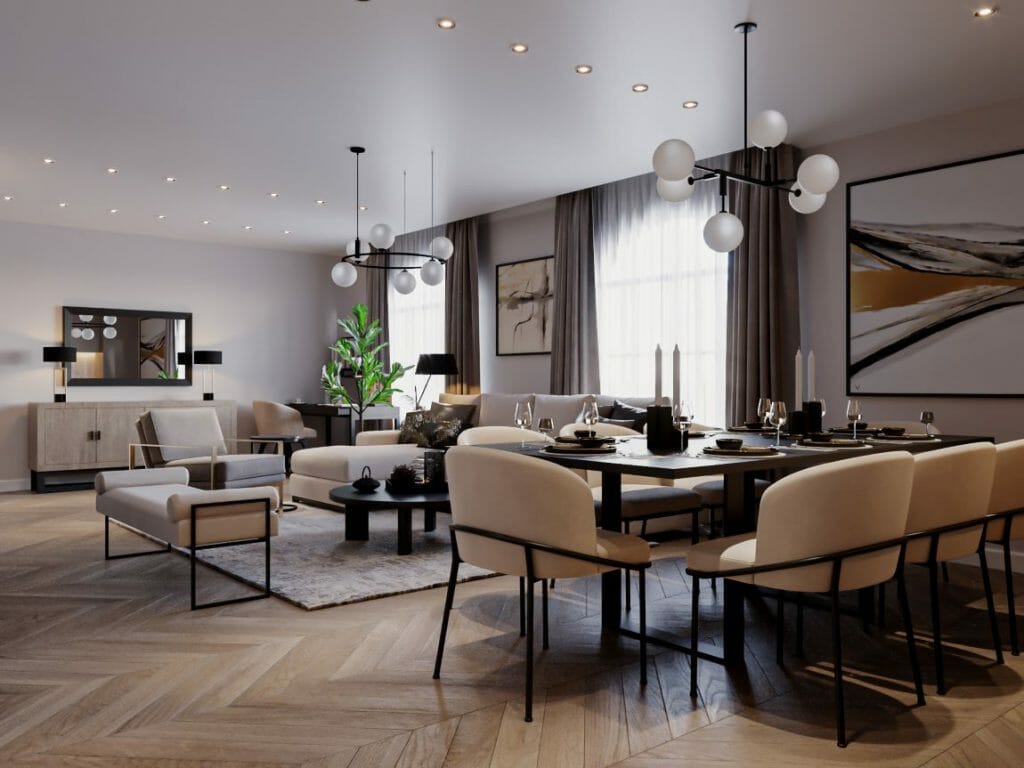 Before & After: Contemporary Family Room Design - Decorilla