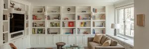 Full wall living room built in ideas by Decorilla designer Leonara M