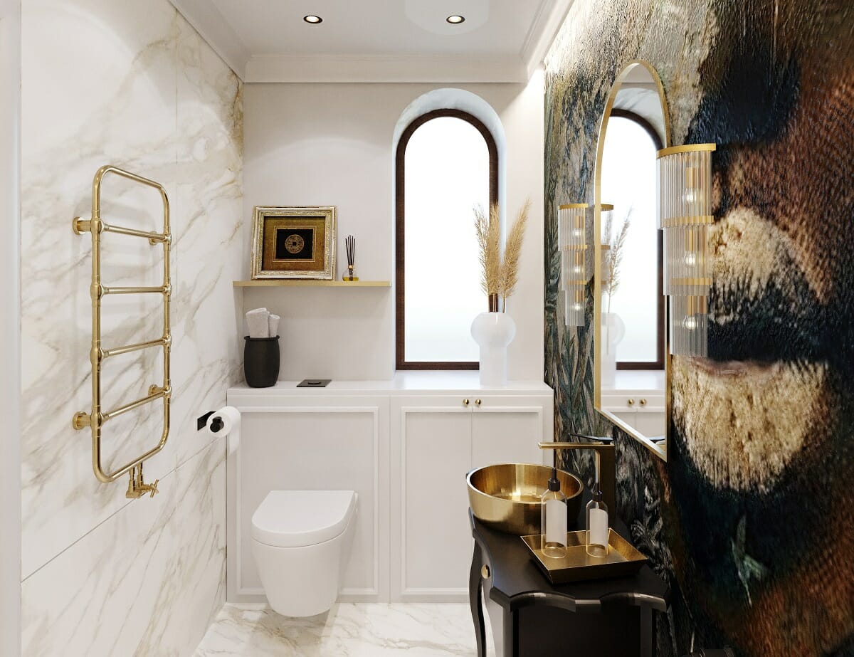Luxury powder room design by Kristina B