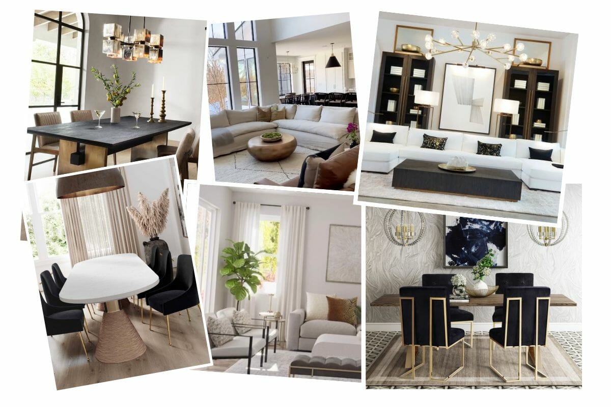 Modern interior design style inspiration board