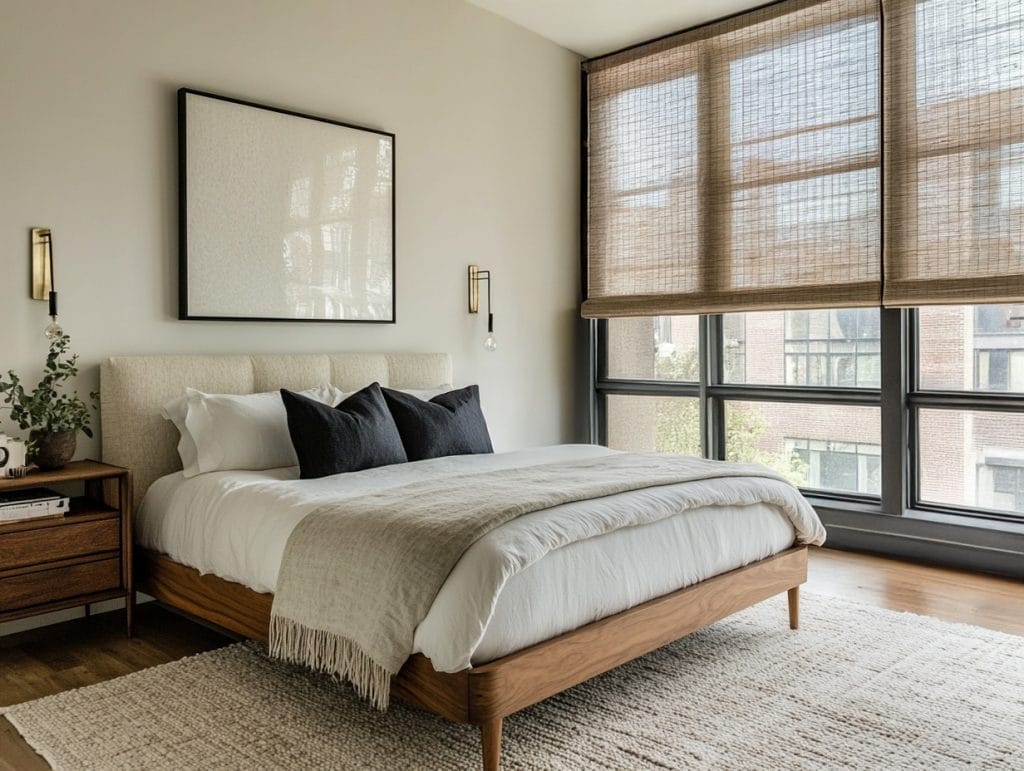 Organic modern bedroom design style by Decorilla designer, Matthew J.