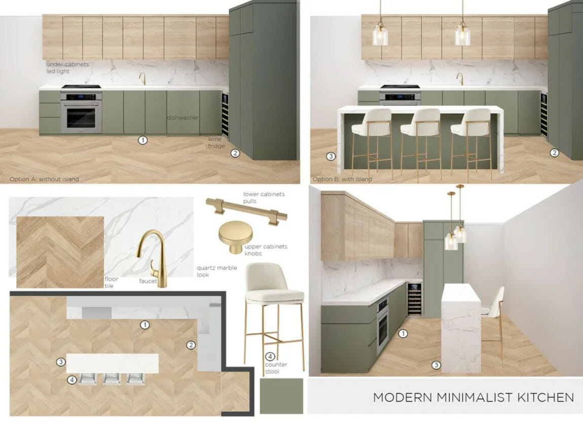 Organic modern kitchen moodboard by Decorilla