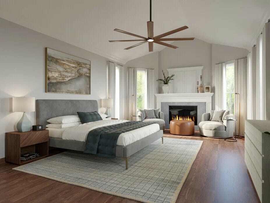 Transitional home bedroom - Wanda P