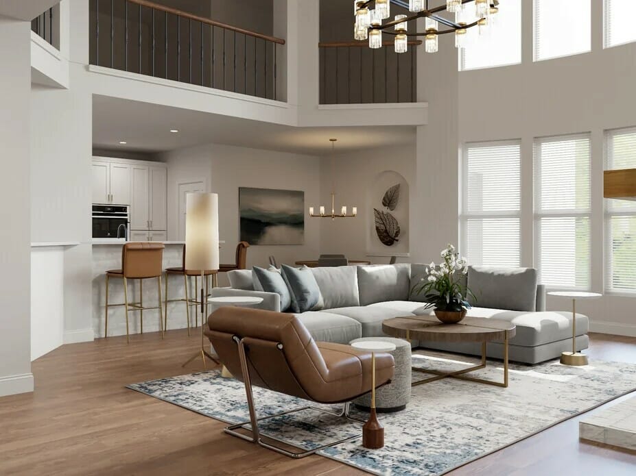 Transitional home interior transformation by Wanda P