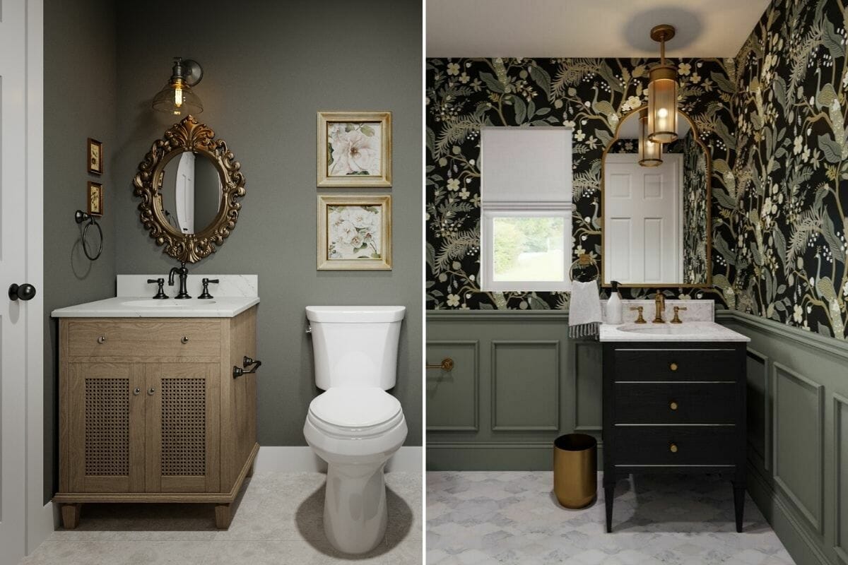 Vintage powder room decorating ideas and accessories for a half bath