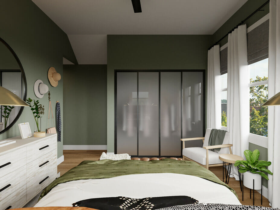 green bedrooom decor and theme