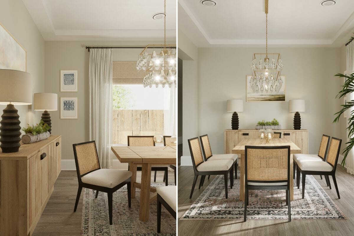 Beachy dining room interior by Decorilla