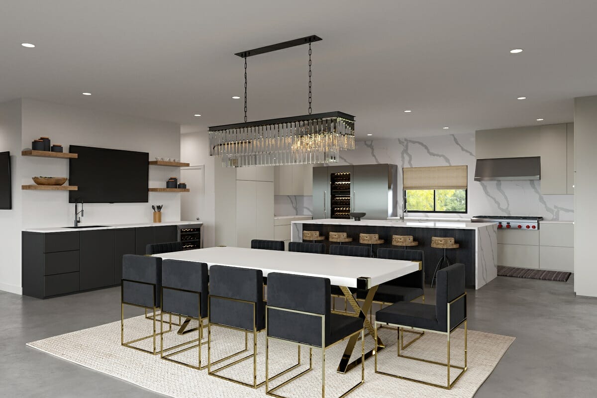 Before & After: High-End Black and Gold Kitchen - Decorilla