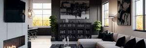 Black and white interior design