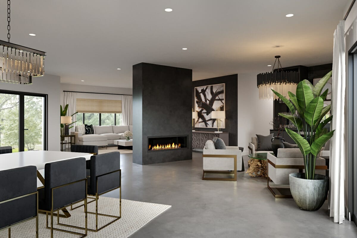Black white and gold interior design by Casey H