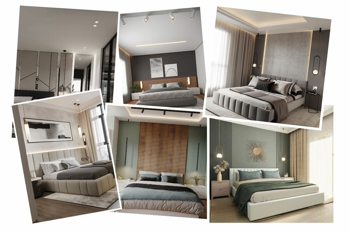 Contemporary bedroom design inspiration board