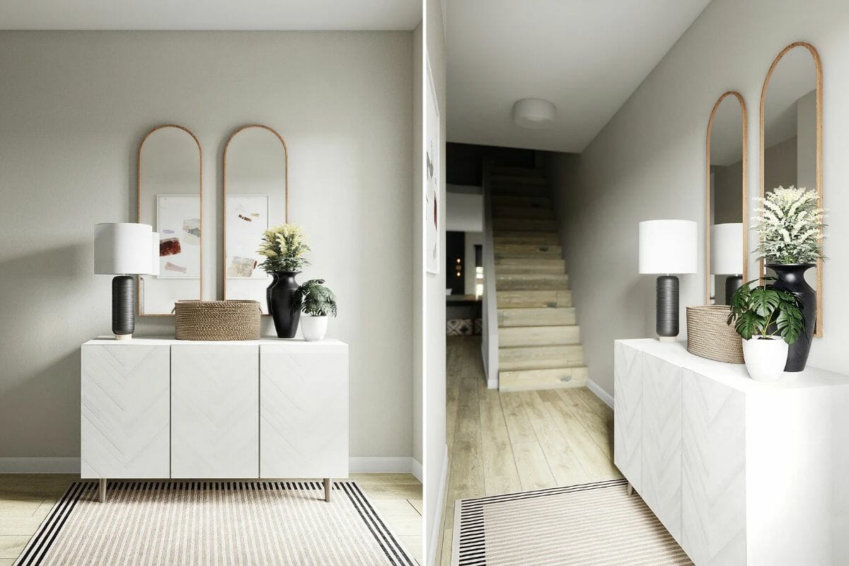 Contemporary decor for a hallway, design by Decorilla