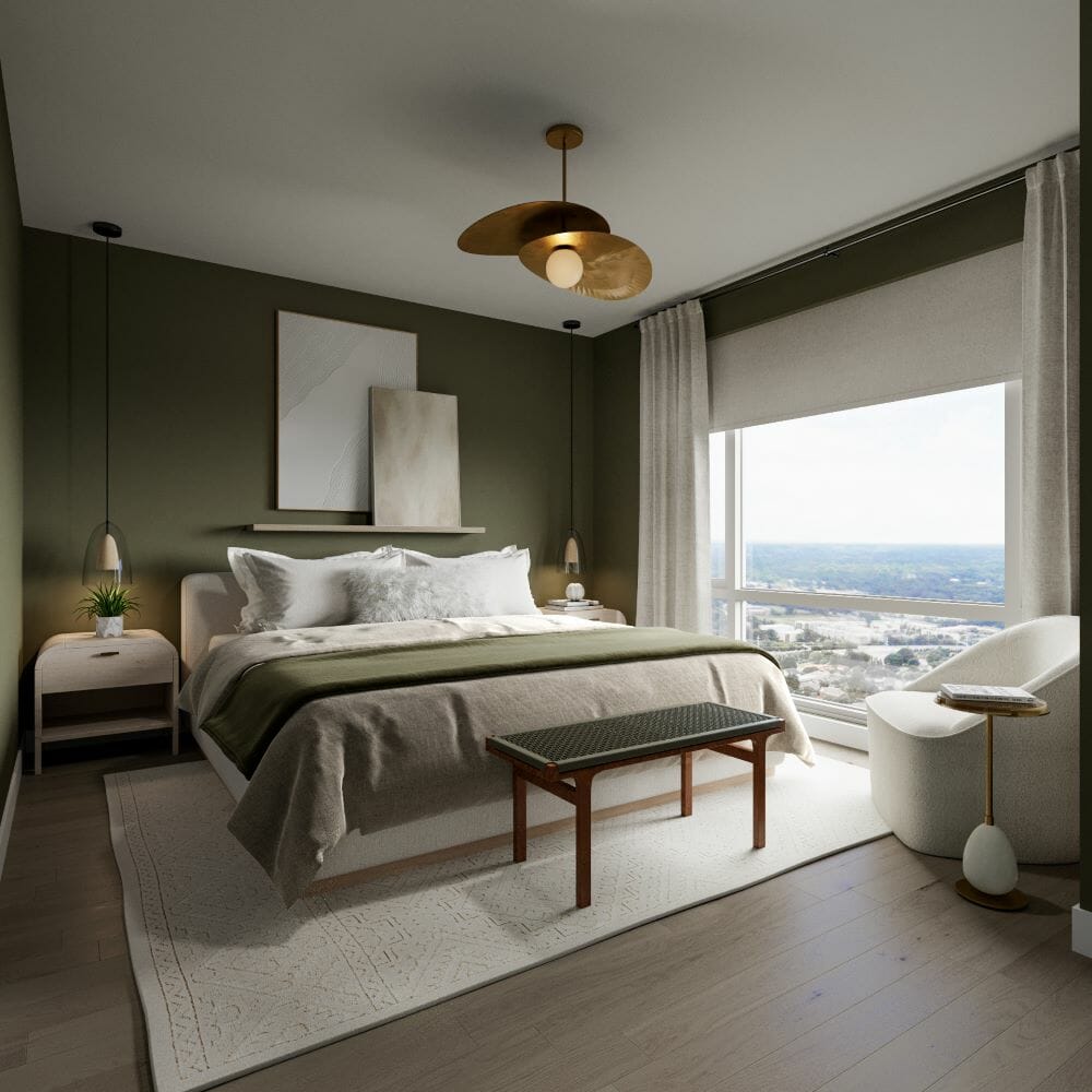 Contemporary master bedroom makeover design by Decorilla