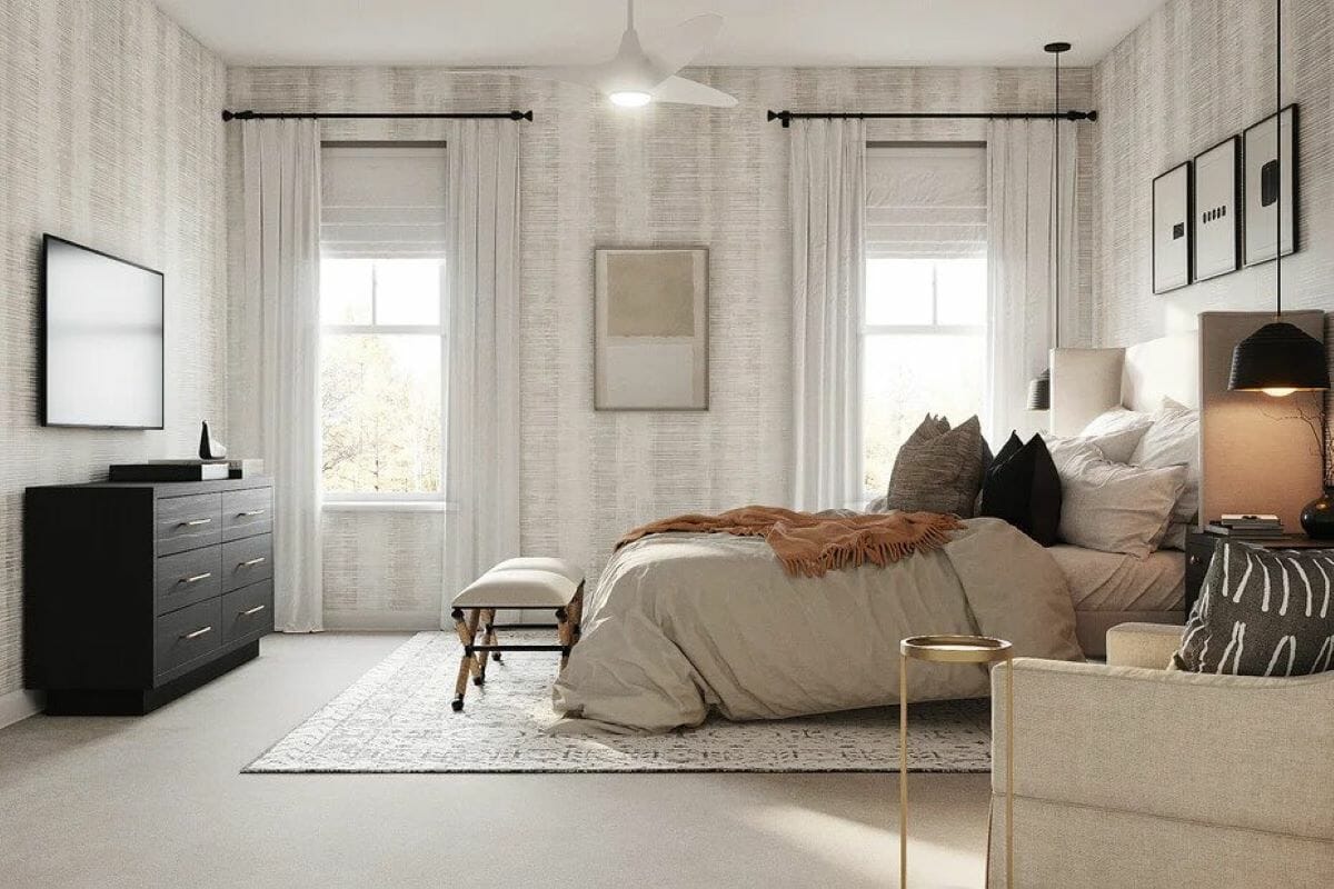 Contemporary townhouse bedroom by Decorilla