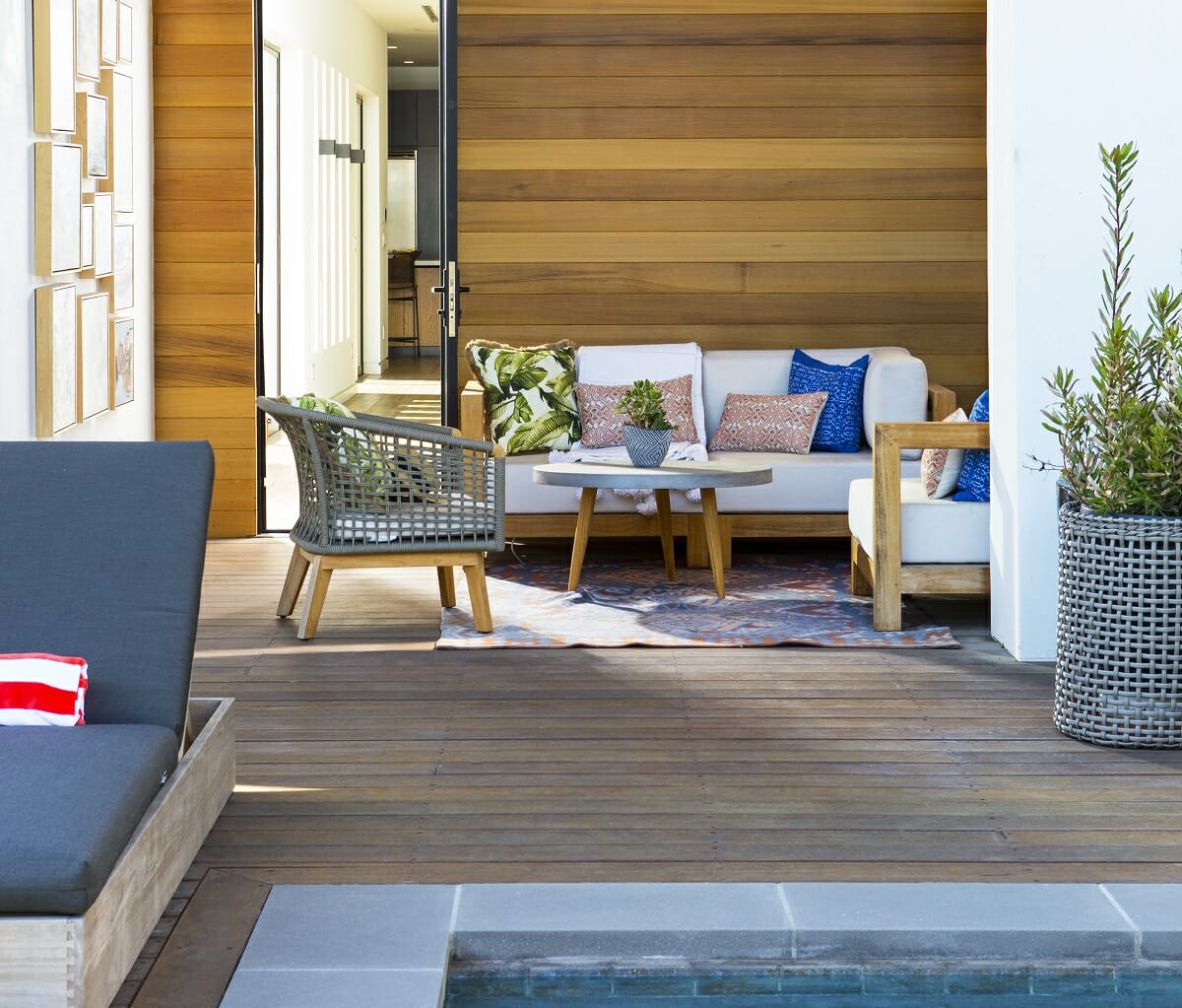 Designer backyard with outdoor patio ideas by Lori D