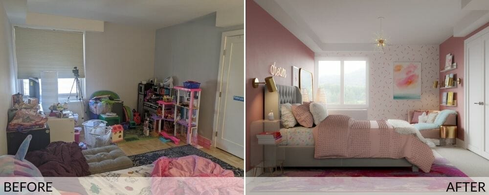 Kids bedroom makeover before and after by Rachel H