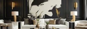 Luxe black and white interior design - Decorilla