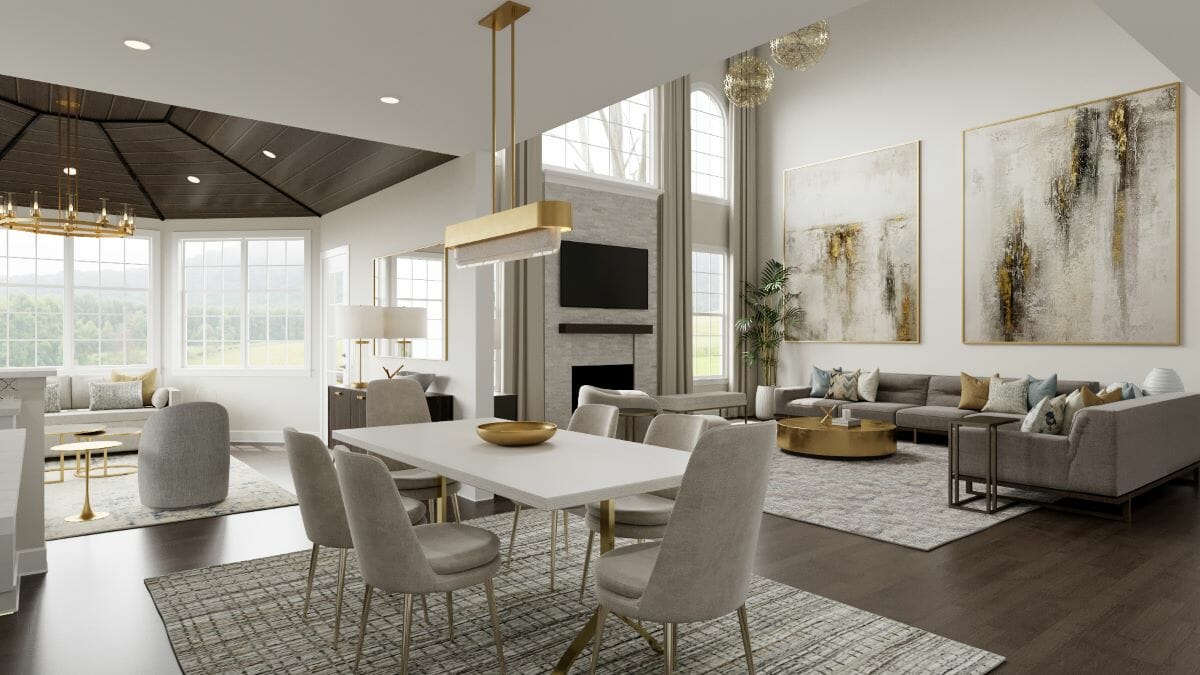 Luxury open living room ideas by Decorilla