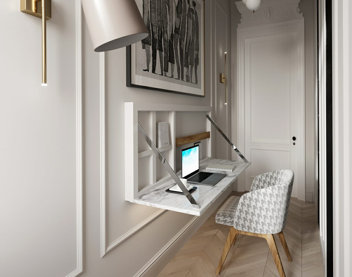 Design d'intérieur de bureau à domicile moderne dans un couloir par Nathalie I